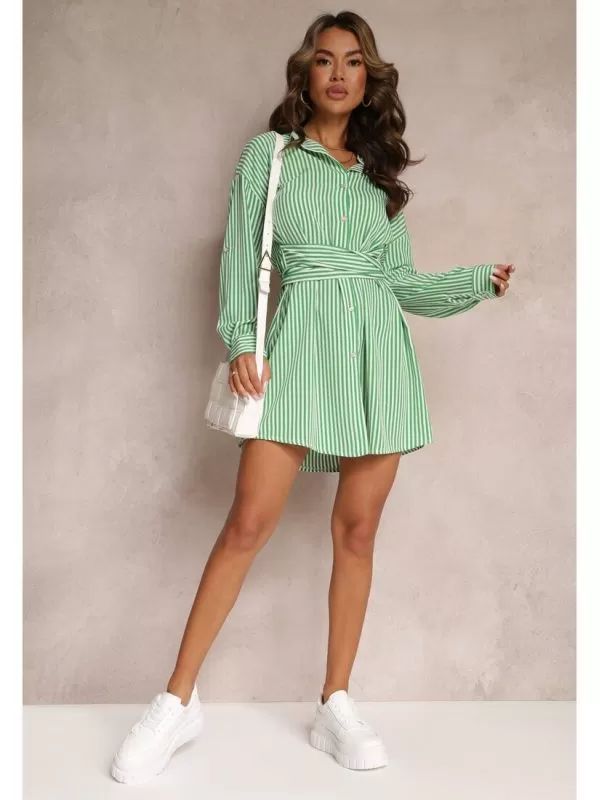 Rochie casual BORN2BE M | Verde, Mini, Vâscoză - Image 5