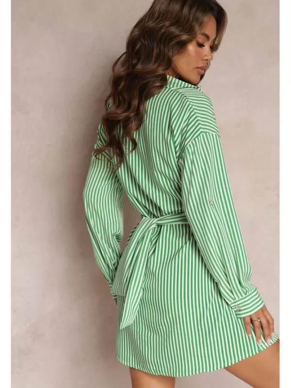 Rochie casual BORN2BE M | Verde, Mini, Vâscoză - Image 3