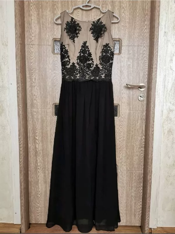 Rochie de seară MADELIA EU 36 | Negru, Maxi, Fără mâneci - Image 2