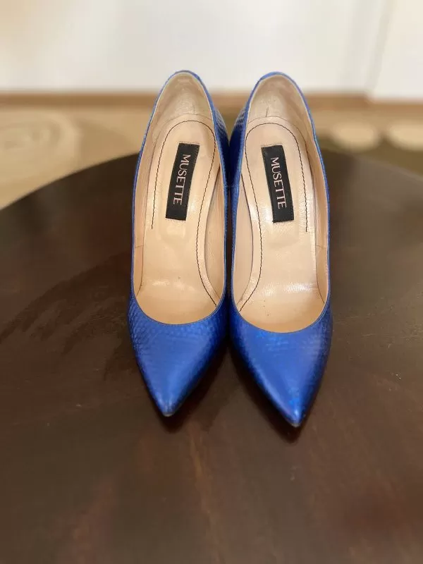 Pantofi cu toc înalt Musette EU 35 | Albastru, Piele naturală - Image 2