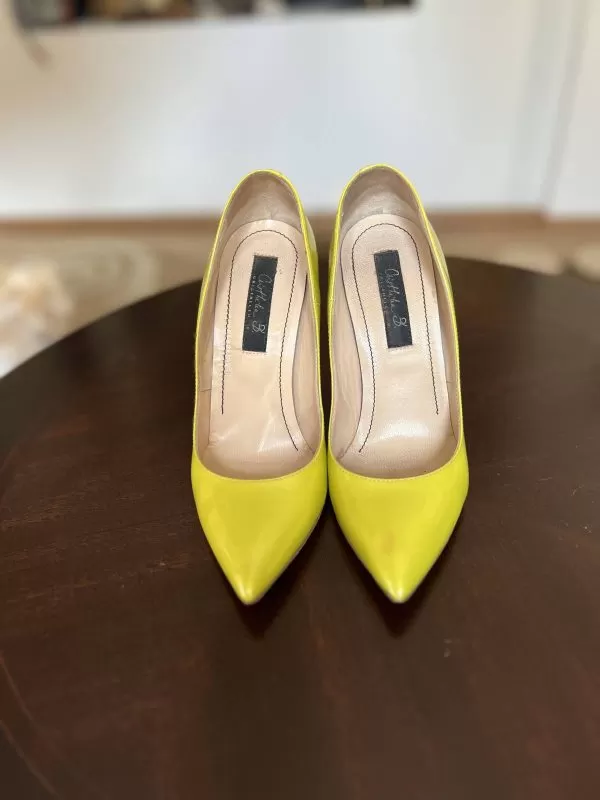 Pantofi cu toc înalt Musette EU 35 | Galben, Piele naturală - Image 2