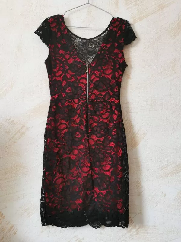 Rochie de seară EU 38 | Roșu, Mini, Mânecă scurtă, Poliester - Image 2