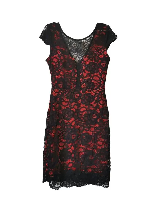 Rochie de seară EU 38 | Roșu, Mini, Mânecă scurtă, Poliester