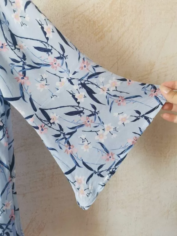 Bluză LCW CASUAL S | Bleu, Normal, Mânecă trei sferturi, Floral & Tropical - Image 5