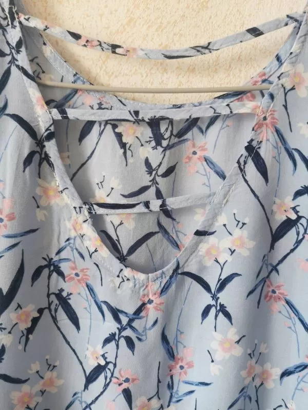 Bluză LCW CASUAL S | Bleu, Normal, Mânecă trei sferturi, Floral & Tropical - Image 3