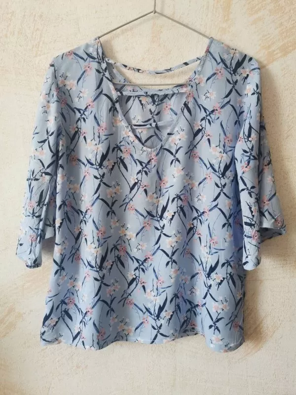 Bluză LCW CASUAL S | Bleu, Normal, Mânecă trei sferturi, Floral & Tropical - Image 2