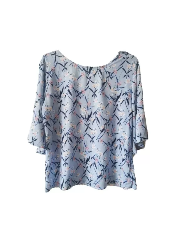 Bluză LCW CASUAL S | Bleu, Normal, Mânecă trei sferturi, Floral & Tropical