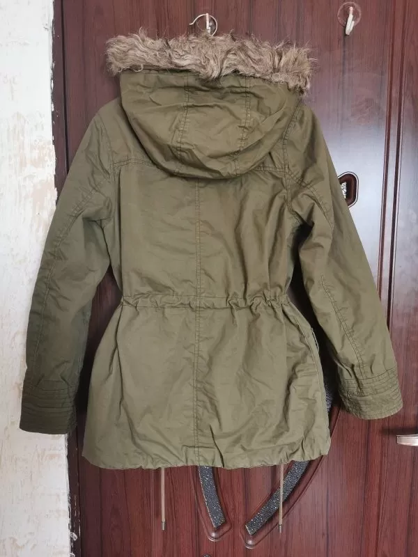Geacă parka H&M XS | Khaki, Cu glugă detașabilă - Image 3