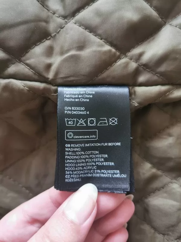 Geacă parka H&M XS | Khaki, Cu glugă detașabilă - Image 7