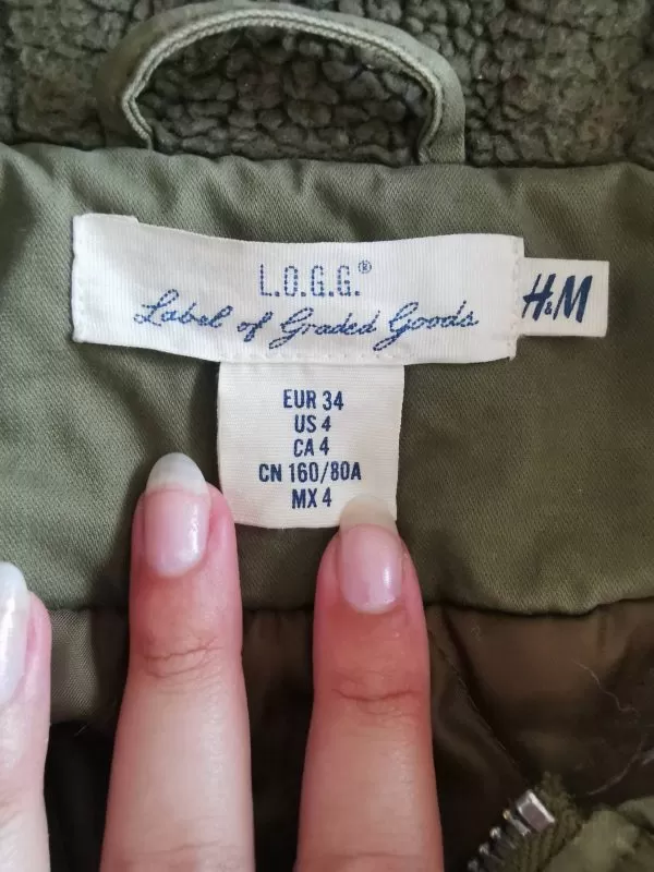 Geacă parka H&M XS | Khaki, Cu glugă detașabilă - Image 4