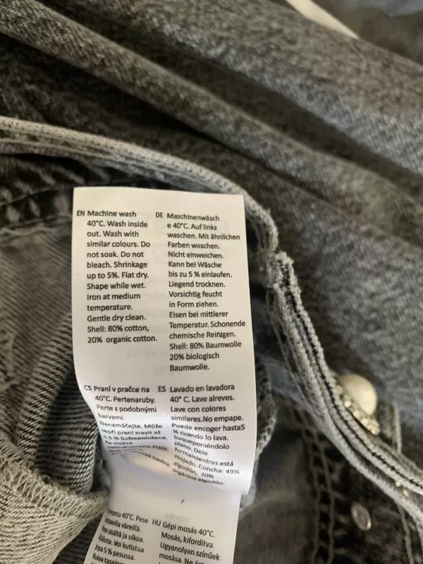 Geacă din denim CUSTOMMADE EU 38 | Gri, Fără glugă, Bumbac - Image 9