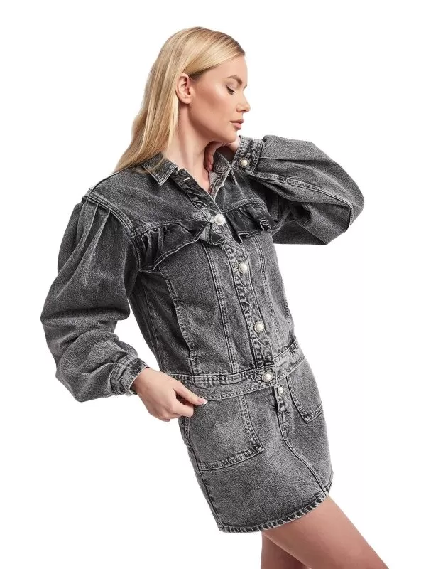 Geacă din denim CUSTOMMADE EU 38 | Gri, Fără glugă, Bumbac
