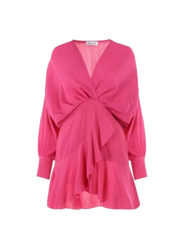 Rochie casual BORN2BE EU 38 | Roz, Mini, Vâscoză