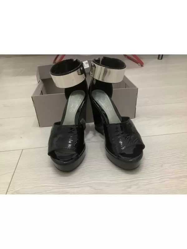 Sandale cu toc Geox EU 38 | Negru, Piele naturală - Image 2