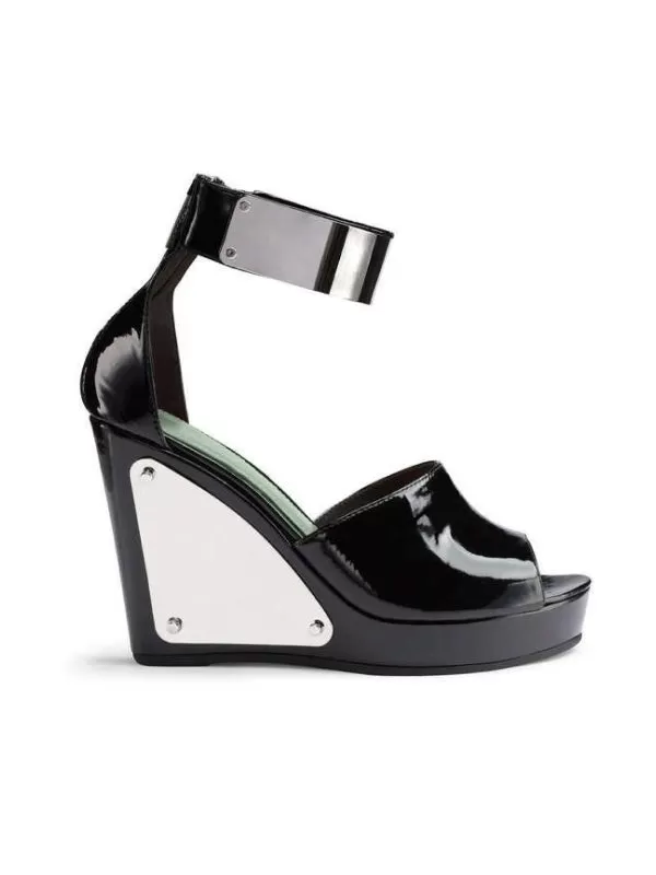 Sandale cu toc Geox EU 38 | Negru, Piele naturală