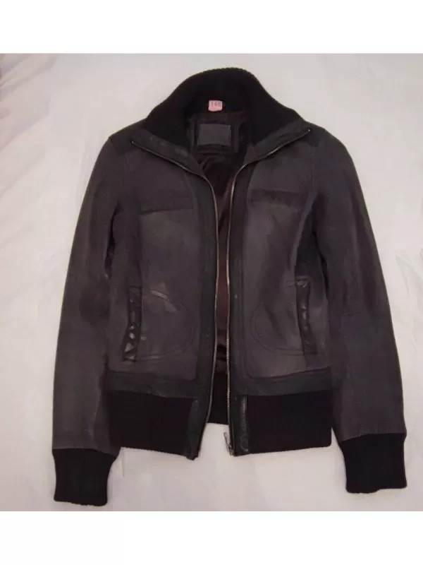 Geacă din piele Bershka EU 34 | Negru, Fără glugă, Piele naturală - Image 8