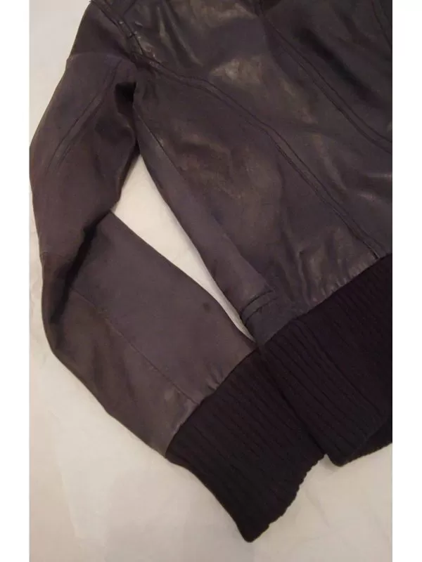 Geacă din piele Bershka EU 34 | Negru, Fără glugă, Piele naturală - Image 7