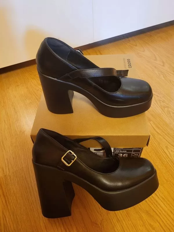 Pantofi cu toc înalt CROPP EU 36 | Negru, Piele ecologică - Image 6