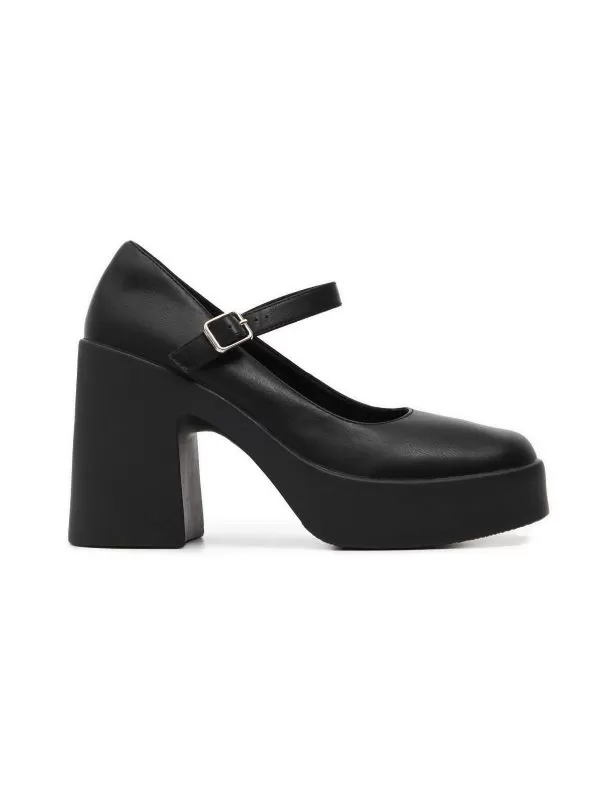Pantofi cu toc înalt CROPP EU 36 | Negru, Piele ecologică