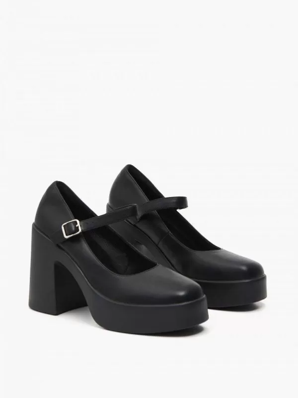 Pantofi cu toc înalt CROPP EU 36 | Negru, Piele ecologică - Image 2