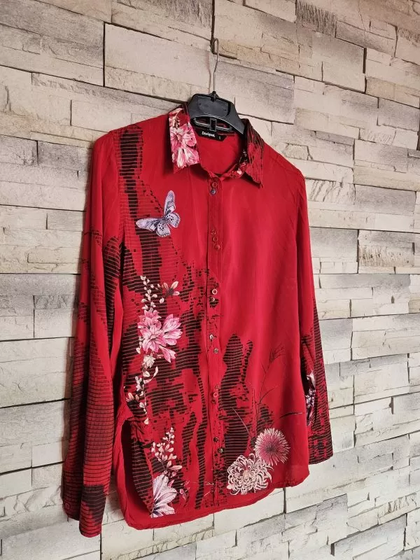 Cămașă Desigual S | Roșu, Normal, Vâscoză - Image 6
