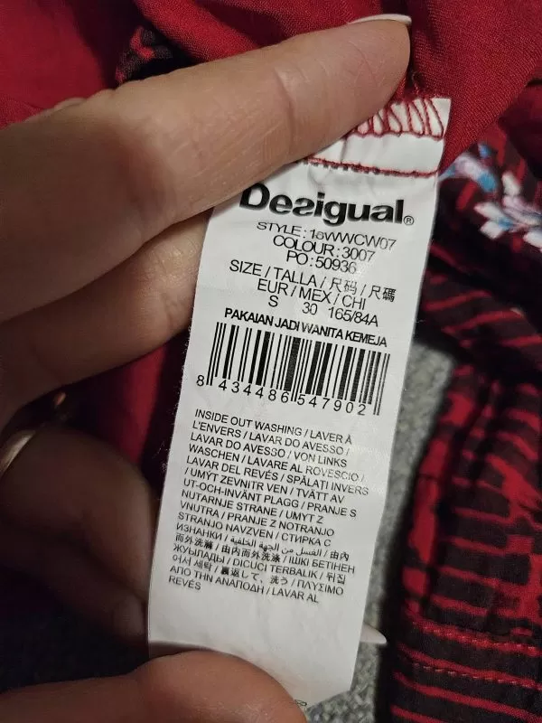 Cămașă Desigual S | Roșu, Normal, Vâscoză - Image 8