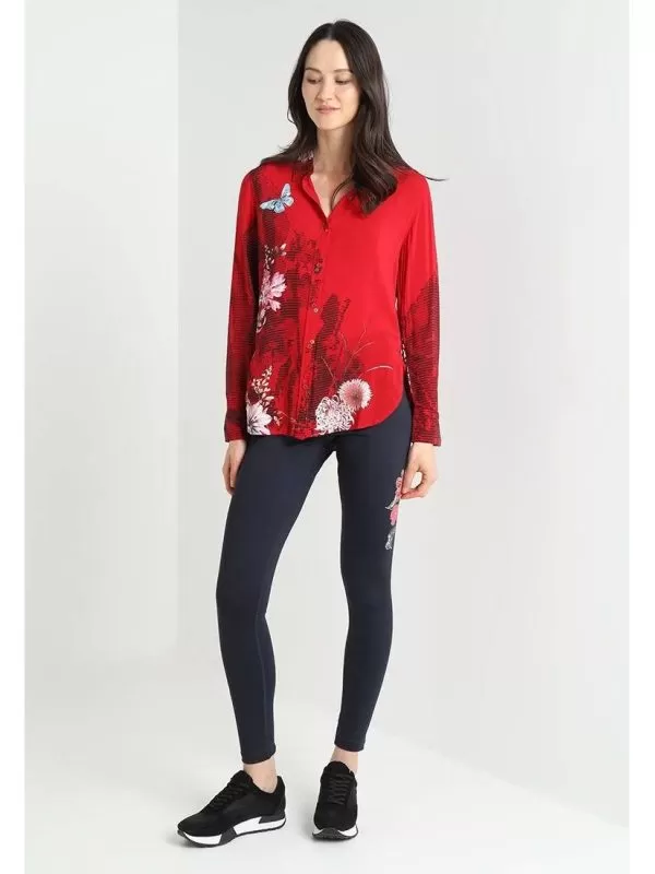Cămașă Desigual S | Roșu, Normal, Vâscoză - Image 3