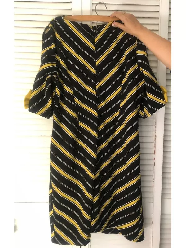 Rochie office MBG COLLECTION EU 48 | Galben, Midi - Image 3