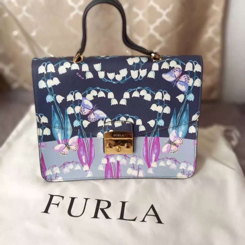 Geantă de umăr Furla | Albastru, Piele naturală - Image 6