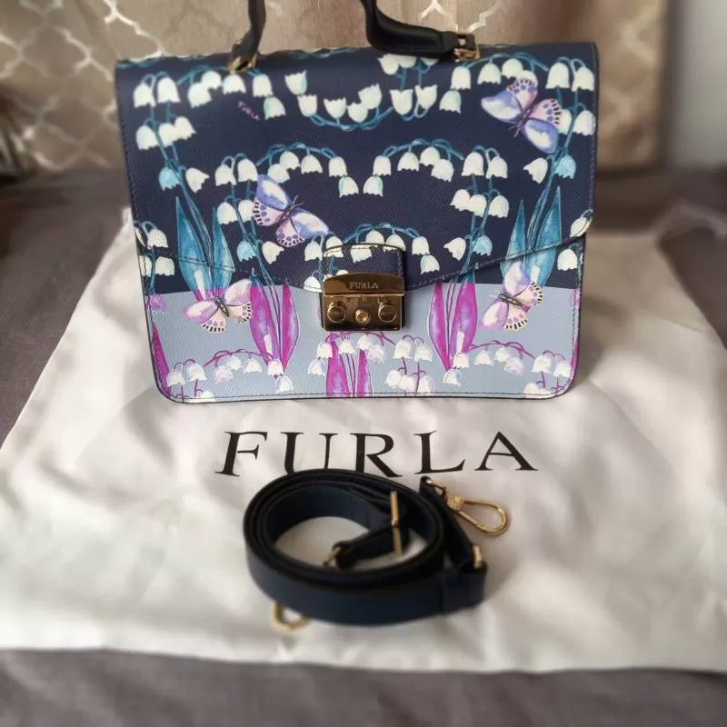 Geantă de umăr Furla | Albastru, Piele naturală - Image 5