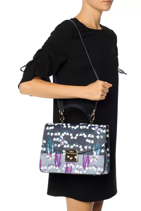 Geantă de umăr Furla | Albastru, Piele naturală - Image 4