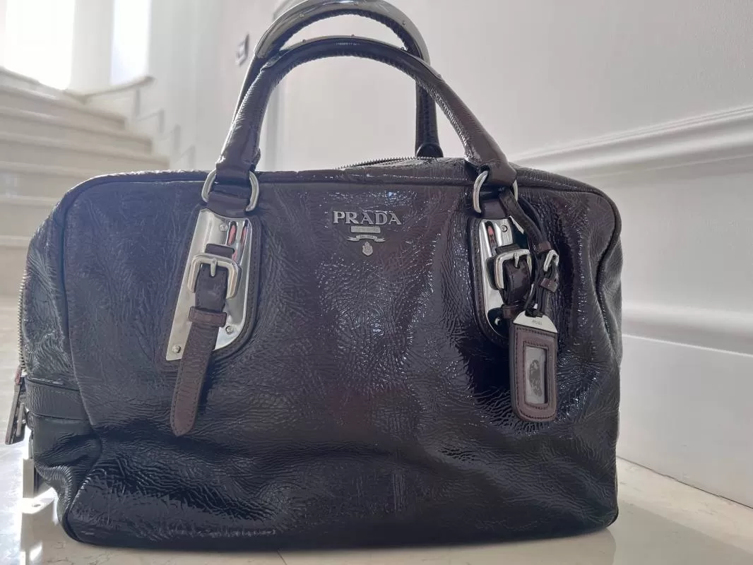 Geantă de mână Prada | Burgundy, Piele naturală - Image 7
