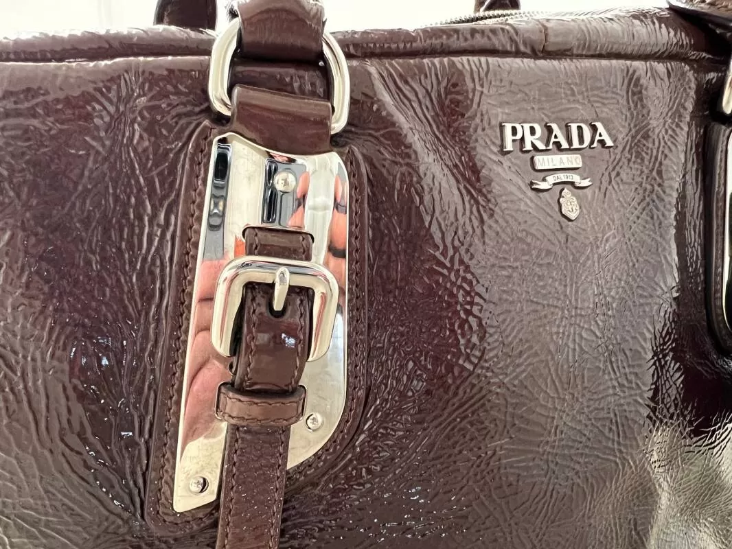 Geantă de mână Prada | Burgundy, Piele naturală - Image 5