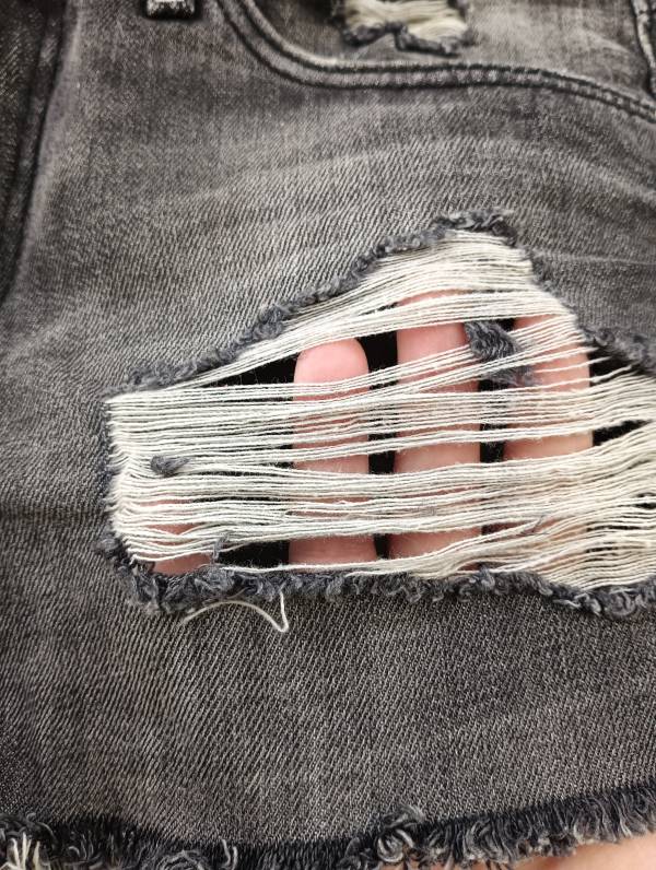 Blugi H&M EU 38 | Gri, Scurți, Denim - Image 5