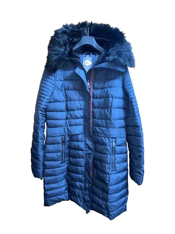 Geacă de iarnă Lee Cooper EU 48 | Albastru, Cu glugă detașabilă, Poliester