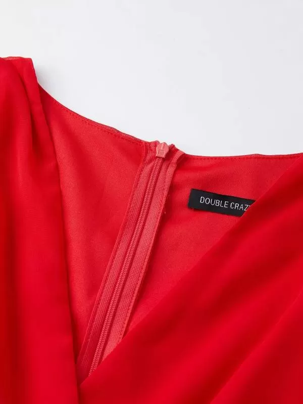 Rochie de seară Shein EU 38 | Roșu, Mini, Poliester - Image 5
