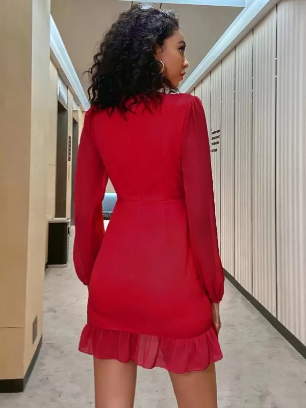 Rochie de seară Shein EU 38 | Roșu, Mini, Poliester - Image 3