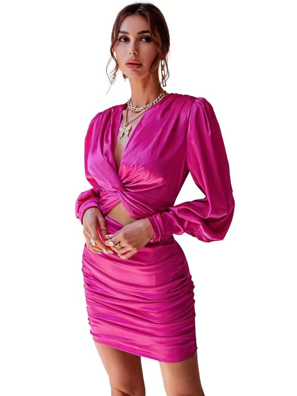 Rochie de seară Shein EU 36 | Roz, Mini, Poliester