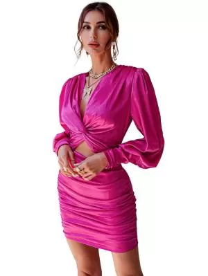 Rochie de seară Shein EU 36 | Roz, Mini, Poliester