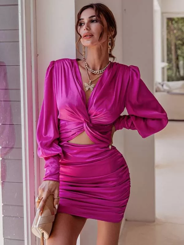 Rochie de seară Shein EU 36 | Roz, Mini, Poliester - Image 6