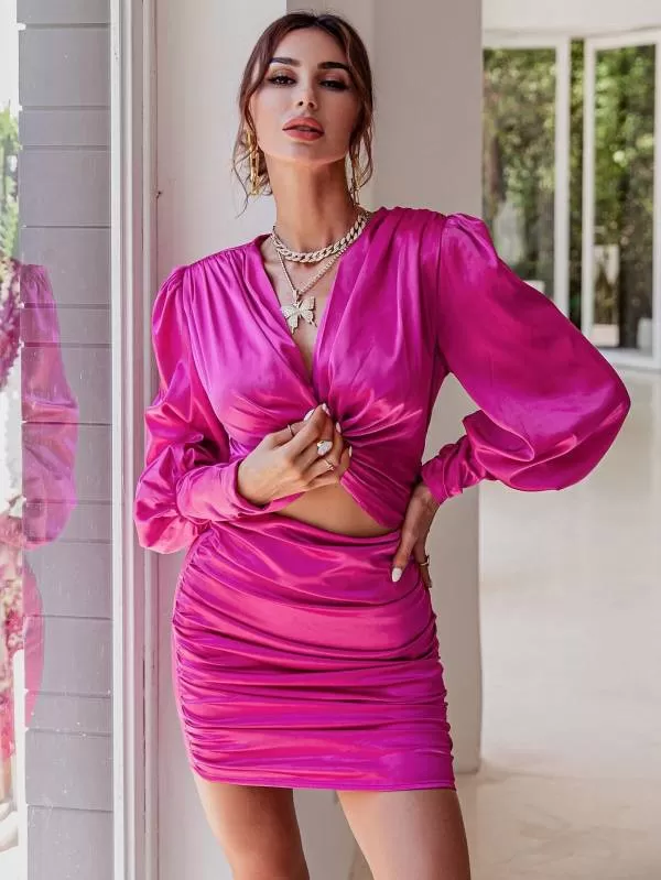 Rochie de seară Shein EU 36 | Roz, Mini, Poliester - Image 4