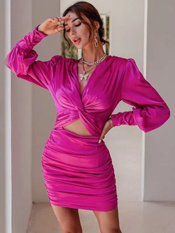Rochie de seară Shein EU 36 | Roz, Mini, Poliester - Image 5
