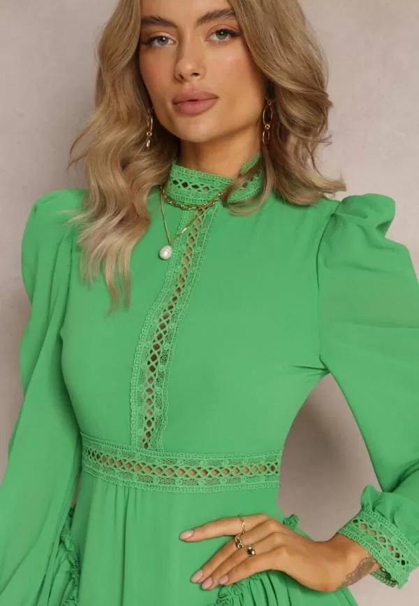 Rochie casual BORN2BE EU 38 | Verde, Mini, Poliester - Image 5