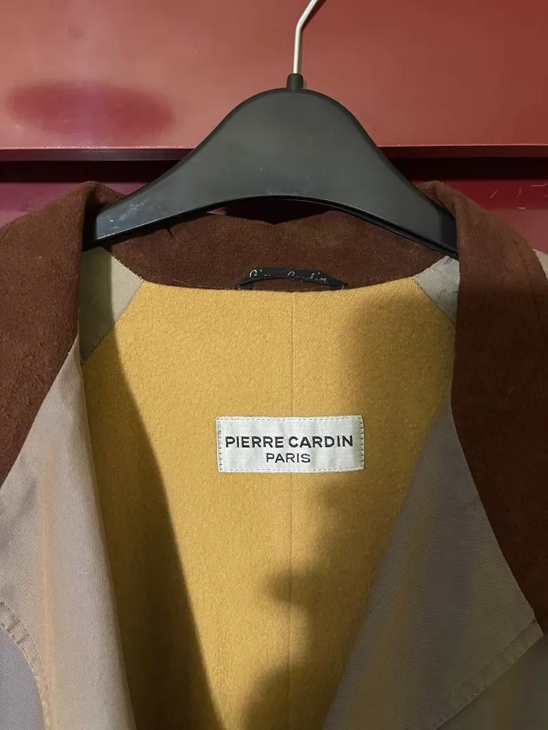 Palton lung PIERRE CARDIN EU 48 | Khaki, Fără glugă, Bumbac - Image 4