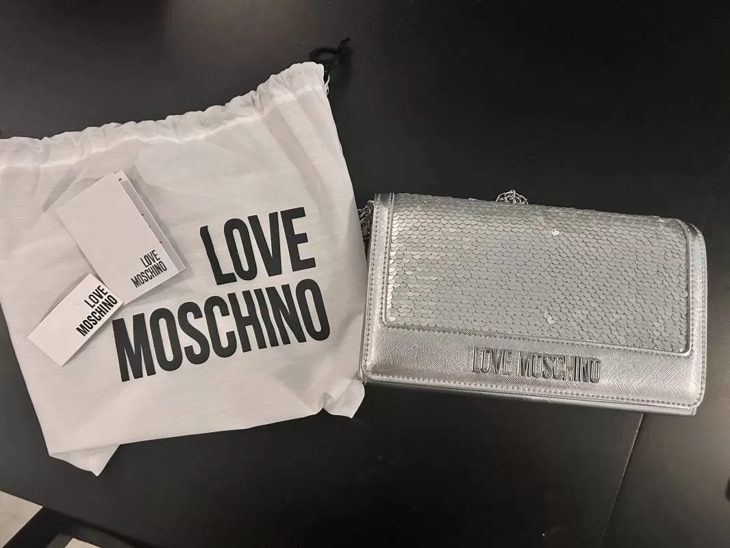 Geantă de umăr Love Moschino | Gri, Piele ecologică - Image 6