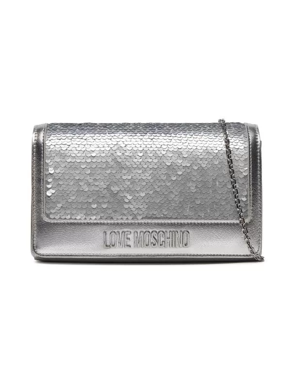 Geantă de umăr Love Moschino | Gri, Piele ecologică