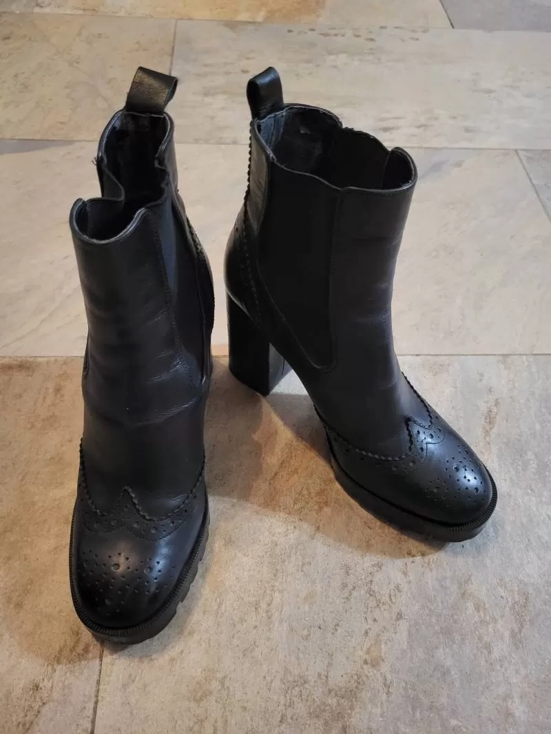 Ghete Zara EU 36 | Negru, Piele naturală - Image 2
