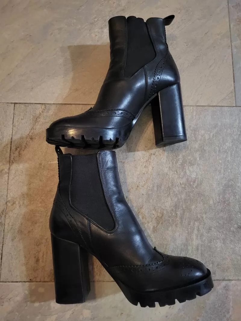 Ghete Zara EU 36 | Negru, Piele naturală - Image 3