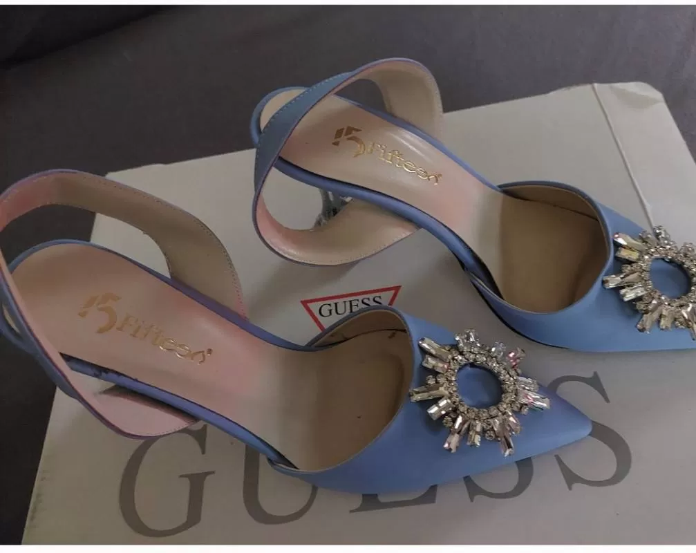 Sandale cu toc FIFTEEN EU 36 | Bleu, Piele ecologică - Image 2