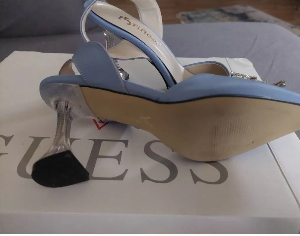 Sandale cu toc FIFTEEN EU 36 | Bleu, Piele ecologică - Image 3